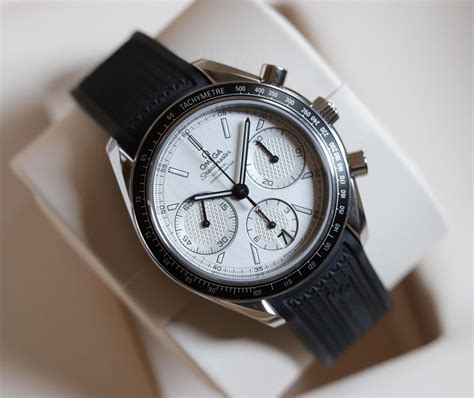 omega speedmaster racing white|omega speedmaster white face.